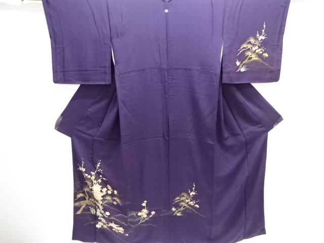 楼閣に松梅模様一つ紋訪問着